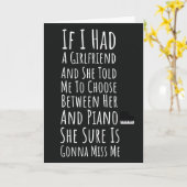 Funny Pianist Cards For Men Him Boys Piano Player Kaart (Gele Bloem)