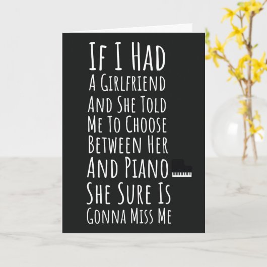 Funny Pianist Cards For Men Him Boys Piano Player Kaart (Gele Bloem)