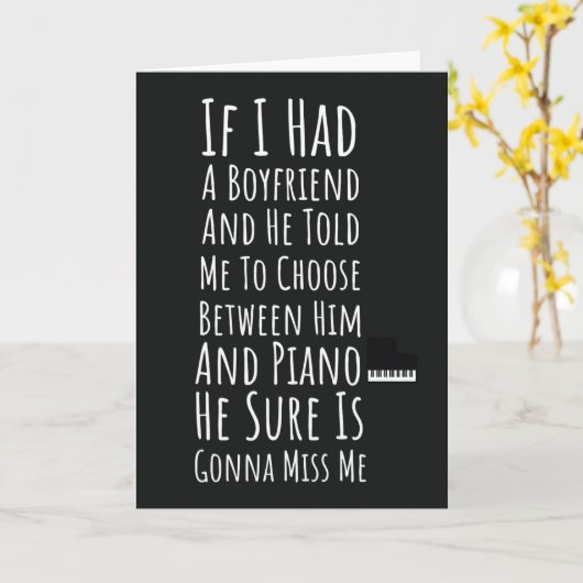 Funny Pianist Cards For Women Her Girls Humor Kaart (Gele Bloem)