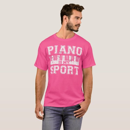Funny Pianist Distressed Piano T-shirt (Voorkant volledig)