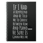 Funny Pianist Gifts For Women Piano Player Lover Notitieboek (Voorkant)