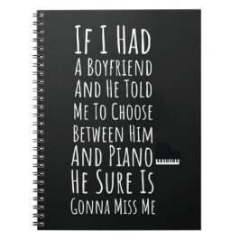 Funny Pianist Gifts For Women Piano Player Lover Notitieboek