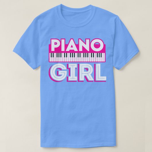 Funny Piano Girl Player Pianist Musician T-shirt (Design voorkant)
