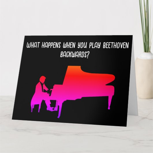 Funny Piano Joke Birthday Kaart (Voorkant)