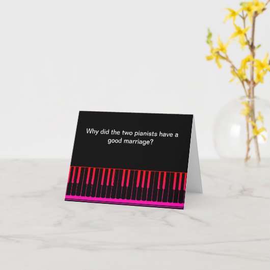Funny Piano Joke Birthday Kaart (Gele Bloem)