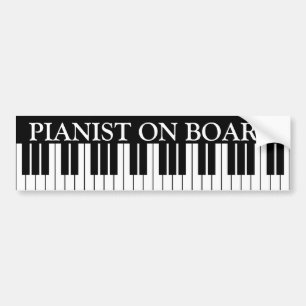 Funny piano keys bumper sticker voor pianist