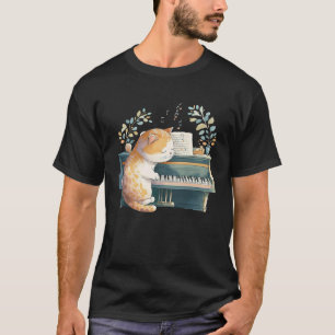 Funny Piano Music Cat Mannen Vrouwen Kinder Kat Pi T-shirt