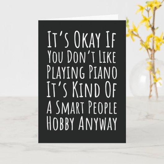 Funny Piano Player Cards Pianist Humor Joke Music Kaart (Gele Bloem)