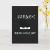 Funny Piano Player Cards Pianist Musician Keyboard Kaart (Gele Bloem)