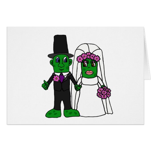 Funny Pickle Bride en Groom Wedding Art (Voorkant Horizontaal)