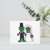 Funny Pickle Bride en Groom Wedding Art Briefkaart (Staand voorkant)