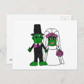 Funny Pickle Bride en Groom Wedding Art Briefkaart (Voorkant / Achterkant)