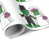 Funny Pickle Bride en Groom Wedding Art Cadeaupapier (Rol Hoek)