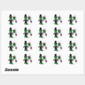 Funny Pickle Bride en Groom Wedding Art Ronde Sticker (Vel)