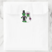 Funny Pickle Bride en Groom Wedding Art Ronde Sticker (Tas)