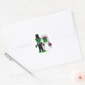 Funny Pickle Bride en Groom Wedding Art Ronde Sticker (Envelop)