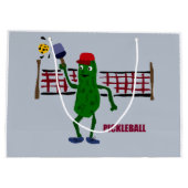 Funny Pickle die Pickleball Kunstontwerp speelt Groot Cadeauzakje (Achterkant)