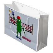 Funny Pickle die Pickleball Kunstontwerp speelt Groot Cadeauzakje (Voorkant Gekanteld)