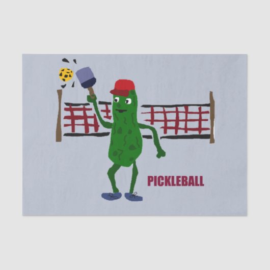 Funny Pickle die Pickleball Kunstontwerp speelt Tissuepapier (Voorkant)