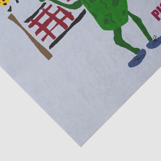 Funny Pickle die Pickleball Kunstontwerp speelt Tissuepapier (Detail)
