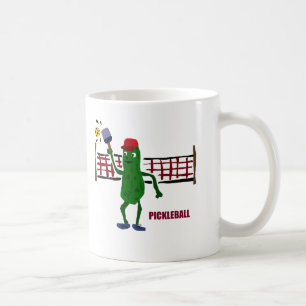 Funny Pickle die Pickleball speelt met Net Art Koffiemok
