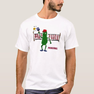 Funny Pickle die Pickleball speelt met Net Art T-shirt