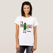 Funny Pickle die Pickleball speelt met Net Art T-shirt (Voorkant volledig)