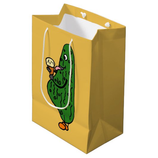 Funny Pickle Gift Bag Medium Cadeauzakje (Voorkant Gekanteld)