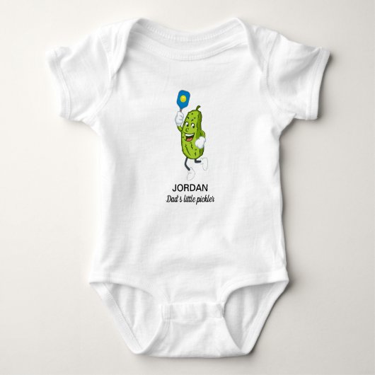 Funny Pickle Holding Pickleball Paddle Custom Romper (Voorkant)