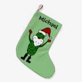 Funny Pickle in Santa Hat-kerststop Kleine Kerstsok (Voorkant (Hangend))