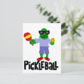 Funny Pickle met Pickleball Paddle Briefkaart (Staand voorkant)