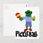 Funny Pickle met Pickleball Paddle Briefkaart (Voorkant / Achterkant)