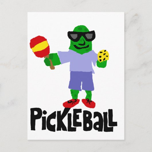 Funny Pickle met Pickleball Paddle Briefkaart (Voorkant)