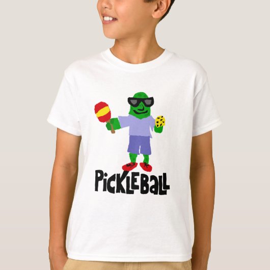 Funny Pickle met Pickleball Paddle T-shirt (Voorkant)