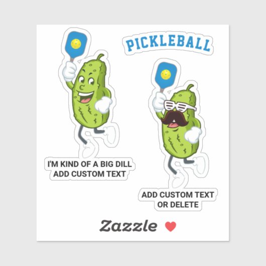 Funny Pickle Pickleball Aangepaste tekstnaam afspe Sticker (Vel)