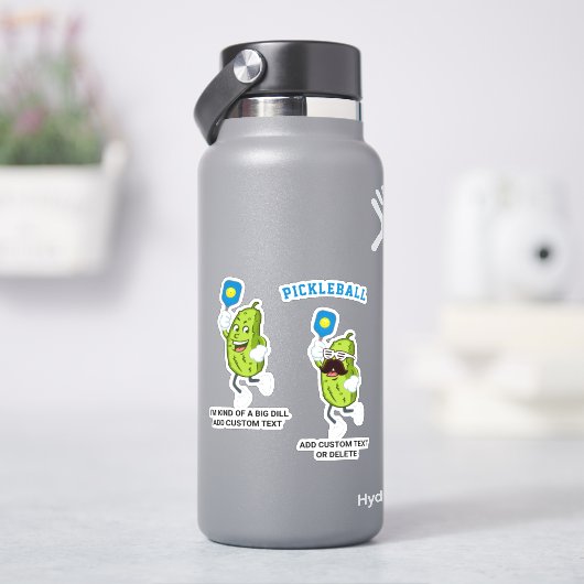 Funny Pickle Pickleball Aangepaste tekstnaam afspe Sticker (HydroFlask)