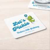 Funny Pickle Pickleball Custom Text Kartonnen Onderzetters (Schuin)