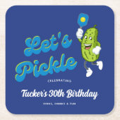 Funny Pickle Pickleball Custom Text Kartonnen Onderzetters (Voorkant)