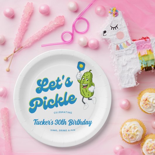 Funny Pickle Pickleball Custom Text Papieren Bordje (Feest)