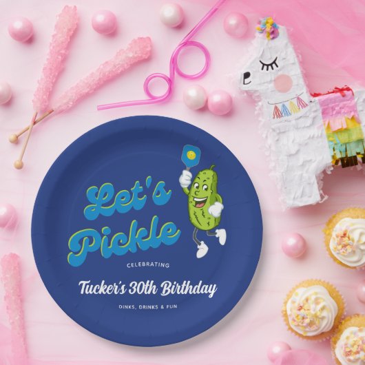 Funny Pickle Pickleball Custom Text Papieren Bordje (Feest)