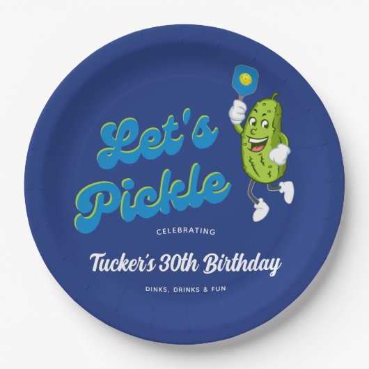 Funny Pickle Pickleball Custom Text Papieren Bordje (Voorkant)