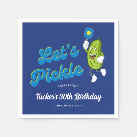 Funny Pickle Pickleball Custom Text Servet (Voorkant)