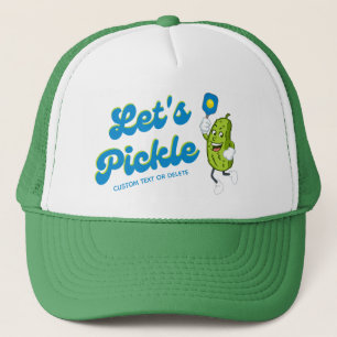 Funny Pickle Pickleball Custom Text Trucker Pet