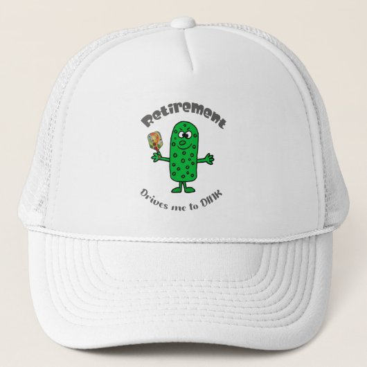Funny Pickle Pickleball Player Retirement Cartoon Trucker Pet (Voorkant)
