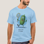Funny Pickle Playing Pickleball Custom Text T-shirt (Voorkant)