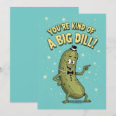 Funny Pickle Pun You're Kind of a Big Dill Bedankkaart (Voorkant / Achterkant)