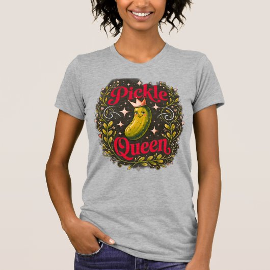 Funny Pickle Queen T-Shirt - Schattige Pickle Lief (Voorkant)