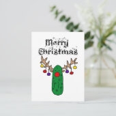 Funny Pickle Reindeer Merry-kerstkunst Briefkaart (Staand voorkant)