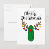 Funny Pickle Reindeer Merry-kerstkunst Briefkaart (Voorkant / Achterkant)