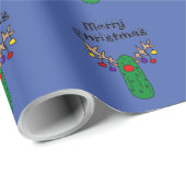 Funny Pickle Reindeer Merry-kerstkunst Cadeaupapier (Rol Hoek)